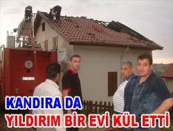 Kandıra’da Yıldırım Bir Evi Kül Etti Kandıra Akdurak Mahallesi Güneş 90 sitesinde Adil Akkaya'ya ait villaya
