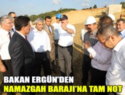 Bilim Sanayi ve Teknoloji Bakanı Nihat Ergün Namazgah Barajında bir