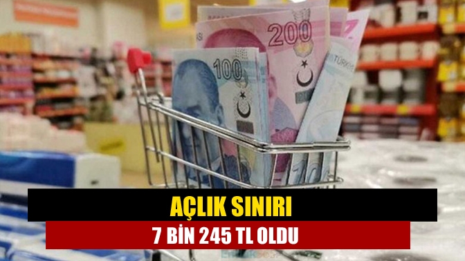 Türk-İş tarafından yapılan açıklamada açlık sınırının 7 bin 245 TL'ye,