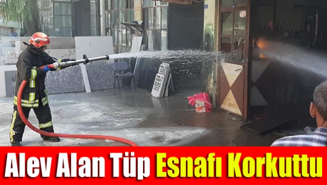 Kandıra Sanayi Çarşısı'nda bir işyerinde sanayi tüpü alev aldı. Büyük