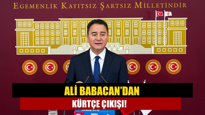 Deva Partisi Genel Başkanı Ali Babacan, Kürtçenin Türkiye’de en çok