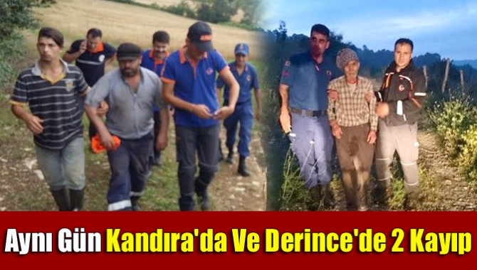 Kocaeli AFAD İl Müdürlüğü, aynı gün Kandıra'da Ve Derince'de kaybolan