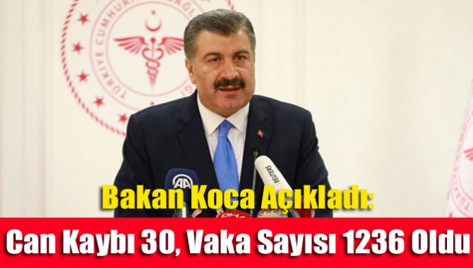 Türkiye'de corona virüs salgını nedeniyle hayatını kaybeden kişi sayısı 30'a,