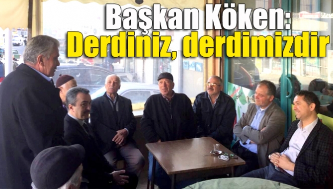 Kandıra Çarşı Mahallesi’ndeki bir kahvede vatandaşla bir araya gelen Belediye