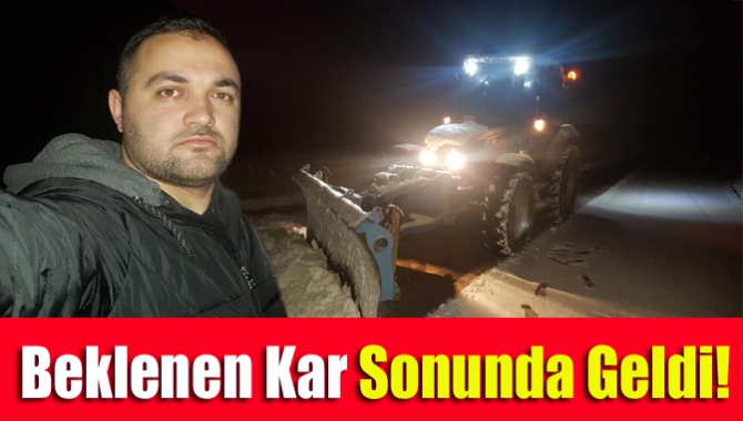Akşam saatlerinde etkili olan kar yağışı Kandıra Çal F Tipi