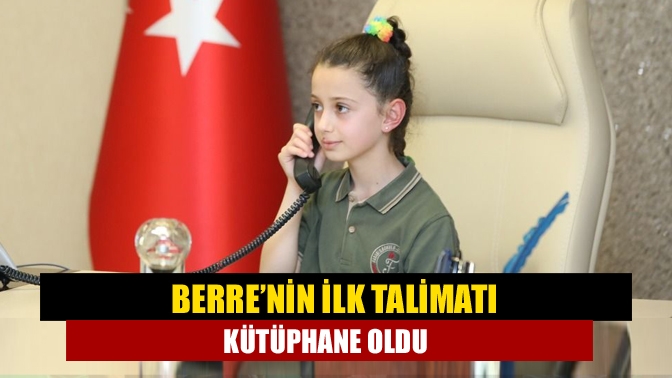 Başkan Büyükakın’ın koltuğuna oturan 4. Sınıf öğrencisi Berre’nin ilk talimatı