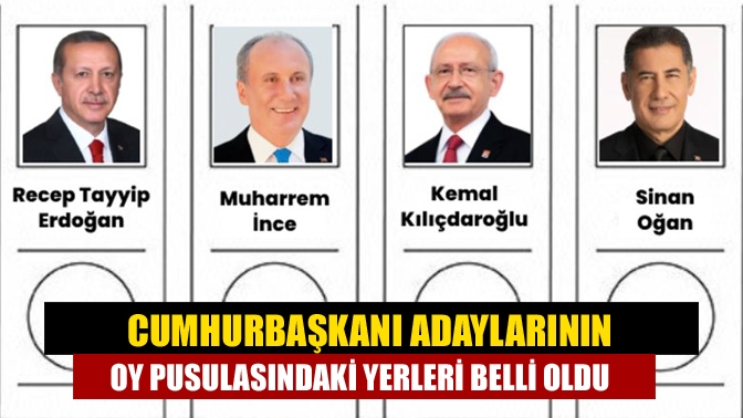 Cumhurbaşkanı adaylarının oy pusulasındaki yerlerini belirlemek için Yüksek Seçim Kurulunda