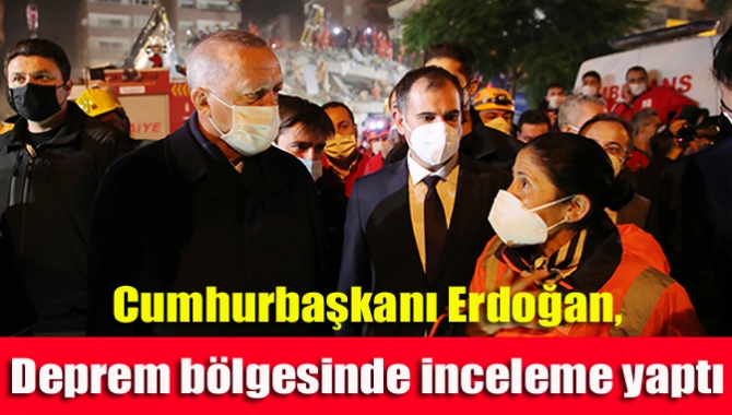 Cumhurbaşkanı Erdoğan, İzmir AFAD Koordinasyon Merkezi'nde açıklama yaptıktan sonra, enkaz