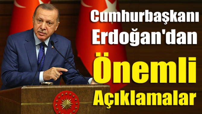 Cumhurbaşkanı Recep Tayyip Erdoğan, Cumhurbaşkanlığı Kabinesi Toplantısı'nın ardından açıklamalarda bulundu.