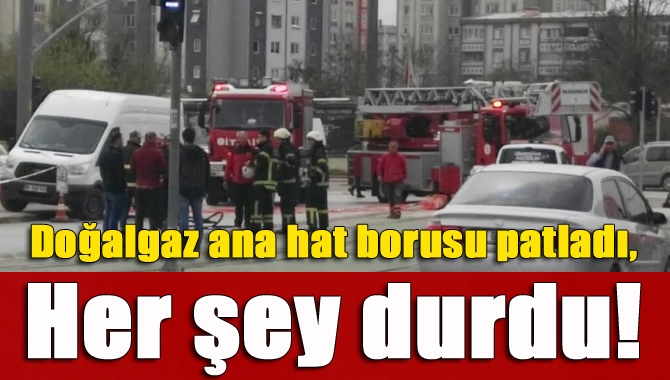 İzmit’te elektrik aydınlatma çalışması sırasında doğalgaz ana hat borusu patladı