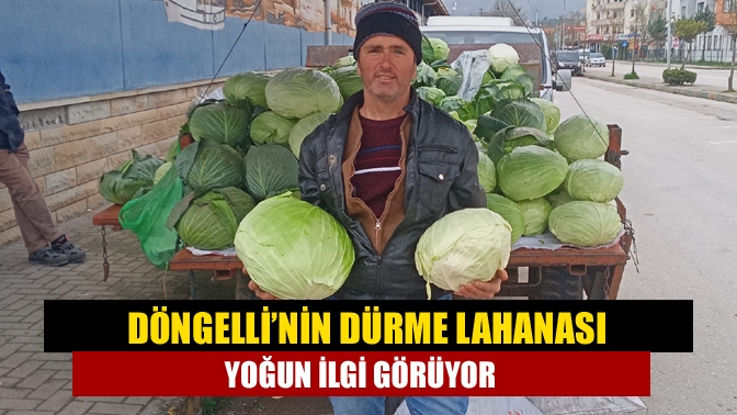Döngelli Kütükçüler Mahallesi'nde yetiştirilen dürme lahana, tüketici tarafından büyük ilgi