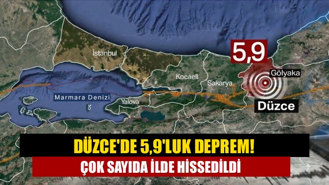Merkez üssü Düzce olan 5,9 şiddetinde deprem meydana geldi. Saat