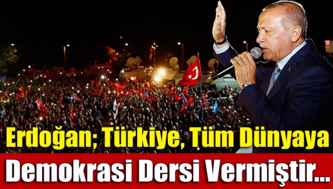 Cumhurbaşkanı Erdoğan, "Türkiye yüzde 90'lara yaklaşan seçimlere katılım oranıyla tüm