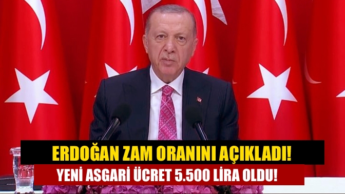 Cumhurbaşkanı Erdoğan asgari ücret zam oranını açıkladı. Buna göre 2022'nin
