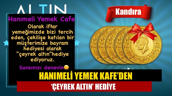 Kandıra Akdurak Mahallesi’nde faaliyet gösteren Hanımeli Yemek Kafe, müşterilerine bayram