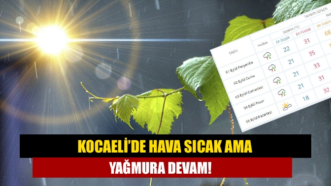 Kocaeli’de yağışlı havanın pazartesi gününe kadar sürmesi bekleniyor. Hava sıcaklıkları