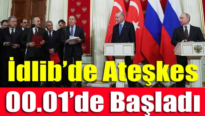 Türkiye ve Rusya’nın anlaşmaya vardığı ateşkes, gece 00.01’de başladı. Ateşkes