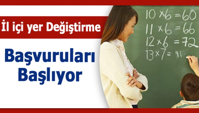 Öğretmenler için, gelecek eğitim yılına yönelik il içi yer değiştirme