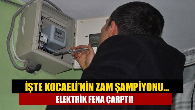 Kocaeli’de Ocak ayında fiyatı en çok artan ürün elektrik ücreti