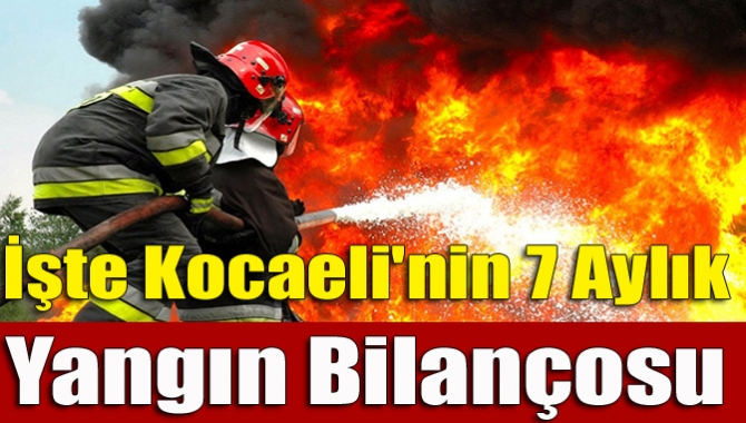 Kocaeli Büyükşehir Belediyesi İtfaiye Daire Başkanlığı istatistiklerine göre 1 Ocak-31