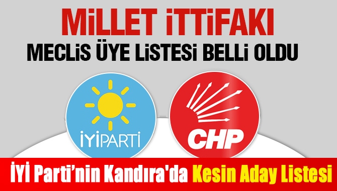 İYİ Parti’nin Kandıra Belediye Meclis üyeliği aday listesi son şeklini