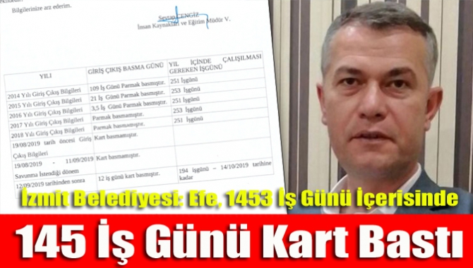 İzmit Belediyesi, İbrahim Efe'yle ilgili açıklama yaptı. Açıklamada İbrahim Efe'nin