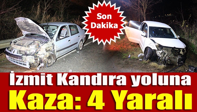 İzmit Kandıra yolu Çayırköy mevkisinde iki otomobilin çarpışması sonucu meydana