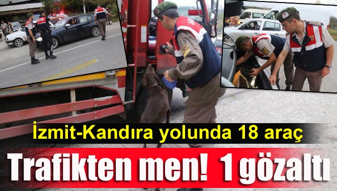 Kocaeli İl Jandarma Komutanlığı ekiplerinin, İzmit ile Kandıra arasındaki yolda
