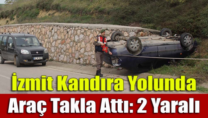 Kandıra İzmit yolu Ocaklar mevkiinde, kontrolden çıkan otomobilin takla atarak