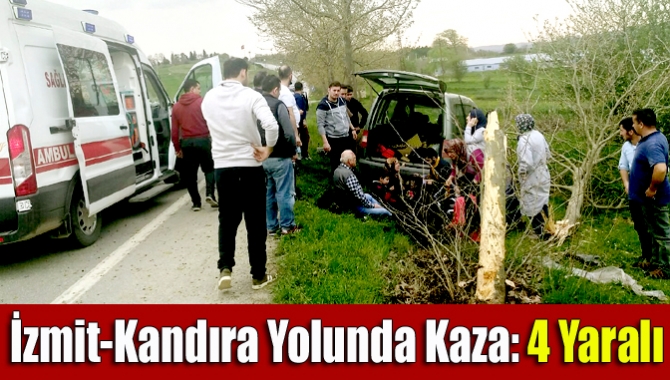 Kandıra İzmit Yolu Cicili mevkiinde Kontrolden çıkan otomobil yol kenarında