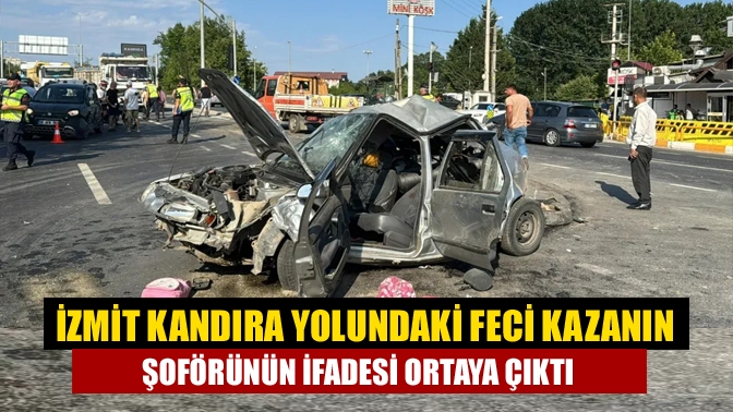 İzmit Kandıra yolunda hafriyat kamyonunun kırmızı ışıkta otomobillerin arasına dalması