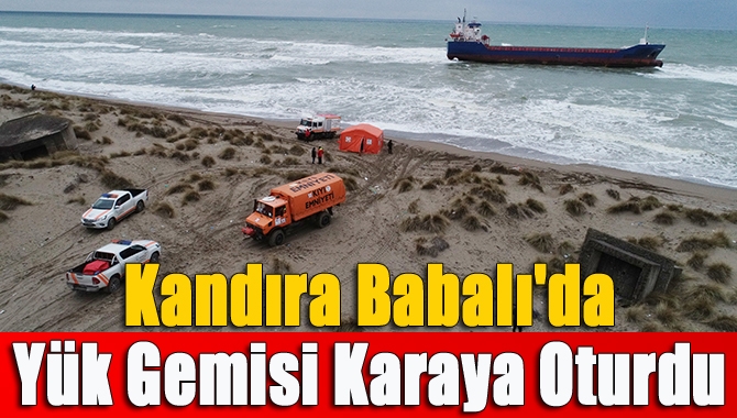Kandıra Babalı sahilinde olumsuz hava şartları nedeniyle karaya oturan Litvanya