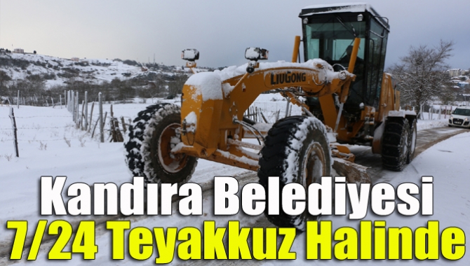 Kandıra Belediyesi’ne bağlı ekipler yoğun kar yağışı  sonrası, 
