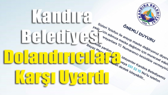 Kandıra Belediyesi evlere gelerek veya telefonla arayarak maske dağıtan ve