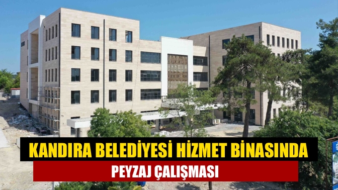 Yapımı büyük ölçüde tamamlanan Kandıra Belediyesi yeni hizmet binasında ekipler
