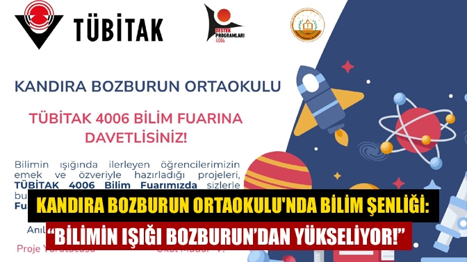 Kandıra Bozburun Ortaokulu, 15-16 Mayıs 2025 tarihlerinde 4006 TÜBİTAK Bilim