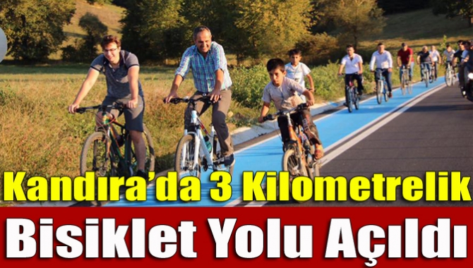 Eski İzmit yoluna yapılan 3 kilometrelik bisiklet yolu açıldı.