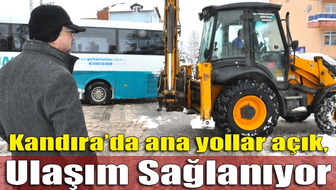 Hafta sonunda etkisini arttıran kar yağışına karşın çalışmalarını sürdüren Kandıra