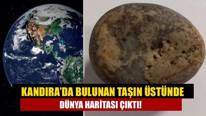 Kandıra’nın Cebeci sahilinde üzerinde dünya haritasına benzer bir taşın bulunduğu