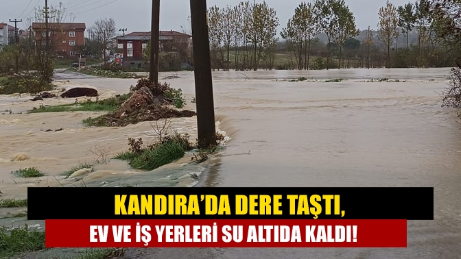 Kandıra merkezde yaşanan sel baskınları hafif atlatılırken, Kışla köprüsü sular