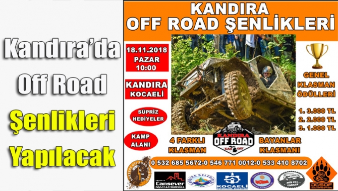 Kandıra’da ilk kez düzenlenecek olan Kandıra Off-Road Şenlikleri, 18 Kasım