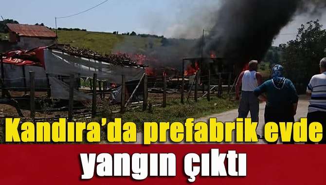 Kandıra’nın Akıncılar Mahallesi’nde Engin Yüksel’e ait olduğu öğrenilen prefabrik evde