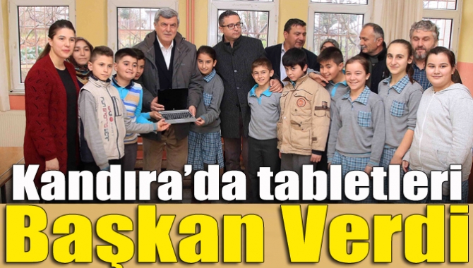 Kandıra Bağırganlı’da 6. sınıf öğrencilerine tabletleri dağıtıldı. Tablet dağıtım törenine