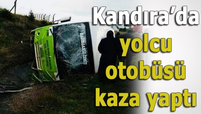 Bağırganlı-İzmit seferini yapan yolcu otobüsü kontrolden çıkarak yan yattı. Kazada