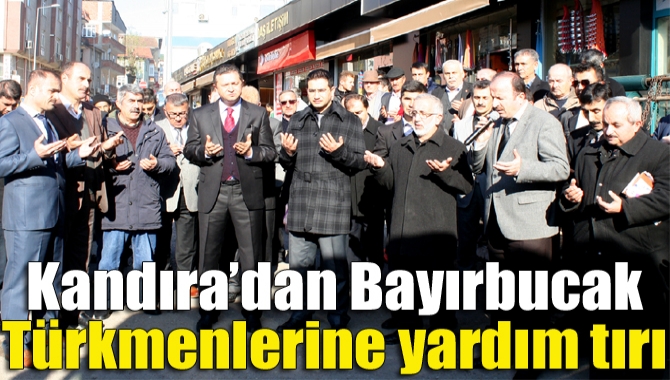 Kandıra’da, Bayırbucak Türkmenleri için düzenlenen kampanya çerçevesinde toplanan un yüklü