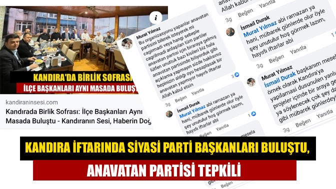 Kandıra'da düzenlenen Ramazan iftarında farklı siyasi görüşlere sahip ilçe başkanları