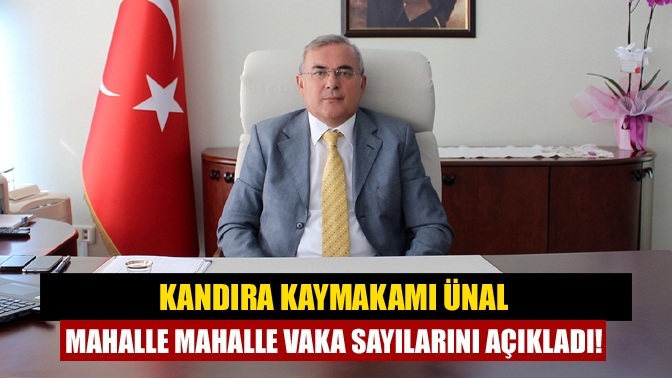 Kandıra Kaymakamı Mehmet Ünal Kandıra’da bulunan mahallerdeki vaka sayılarını açıklayarak