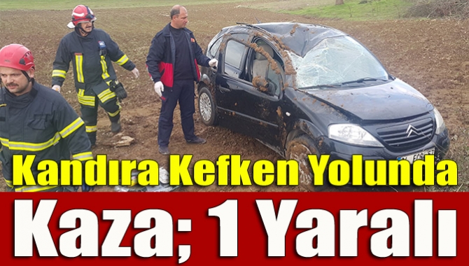 Kandıra Baba köyü sapağı yakınlarında, sürücüsünün direksiyon hakimiyetini kaybetmesi sonucu,