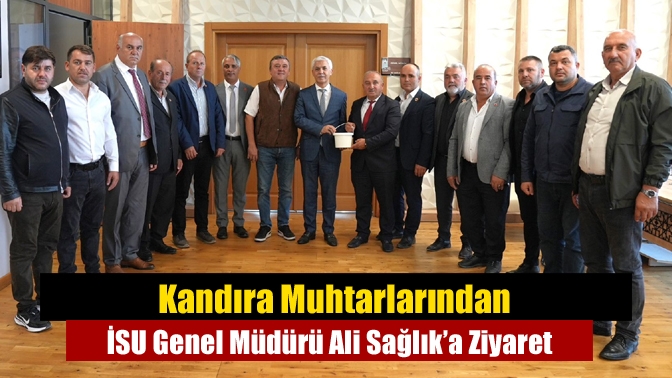 Kandıra Muhtarlar Derneği Başkanı Yüksel Horos ve muhtarlar, İSU Genel