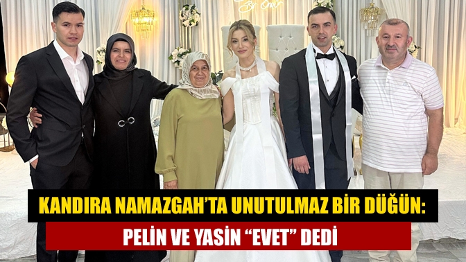 Kandıra Namazgah Kültür Merkezi’nde gerçekleşen düğün töreninde Pelin Aydoğdu ile